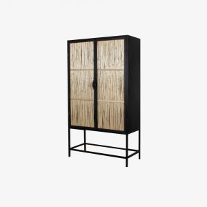 Wandkast Tucson Zwart/Bamboe
