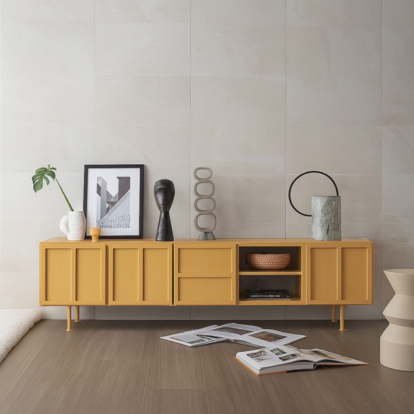 418.H003MU  TV-dressoir Calgary mosterd