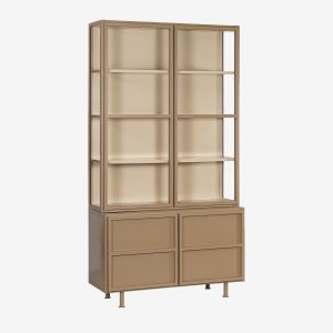 Vitrinekast Langley Cappuccino-zand