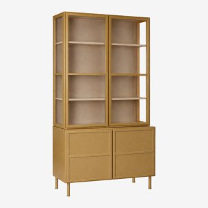 Vitrinekast Langley mosterd-zand